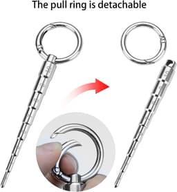 Roestvrijstalen urethrale dilatator met verwijderbare ring, penisplug, mannelijk product voor volwassenen, mannelijk metalen urethraal speeltje (groot) — thumbnail 4