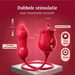 Zwoele Prikkels® Roos Vibrator – 4-in-1 Tong Vibrator met Likkende G-spot & Clitoris Stimulatie – Luxe Vibrator voor Vrouwen & Koppels – Bestseller Cadeau — thumbnail 4