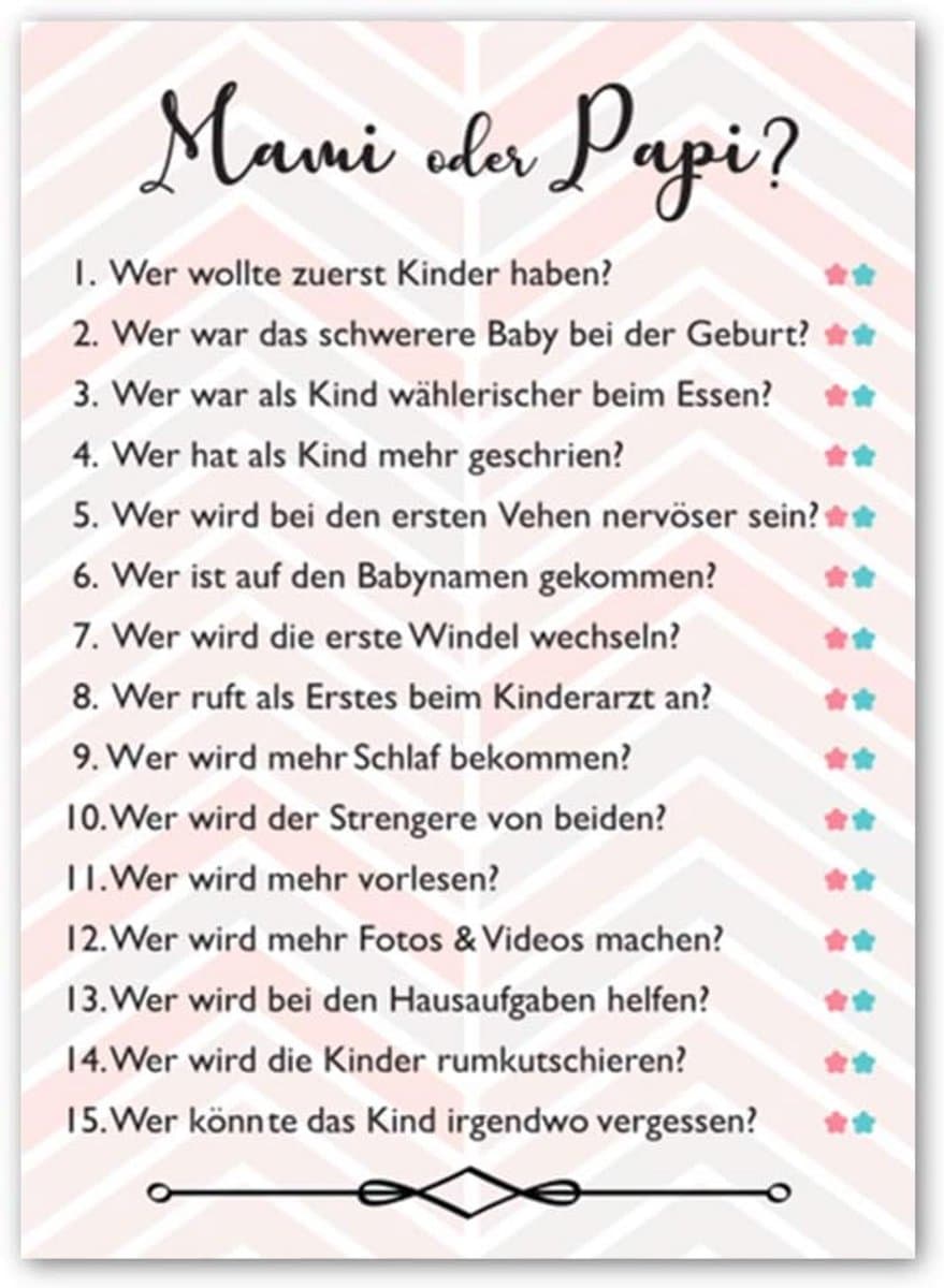 Grappige Babyshower Spelletjes voor Mama en Papa - Babynamen Raden en Raadspel met 20 Speelkaarten — afbeelding 1