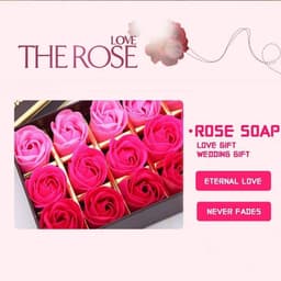18 Rozen Geurzeepjes in Luxe Cadeaubox - Badzeep Bloemen voor Romantisch Cadeau — thumbnail 2