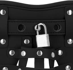 PU Leather Chastity Jock - Black — thumbnail 5