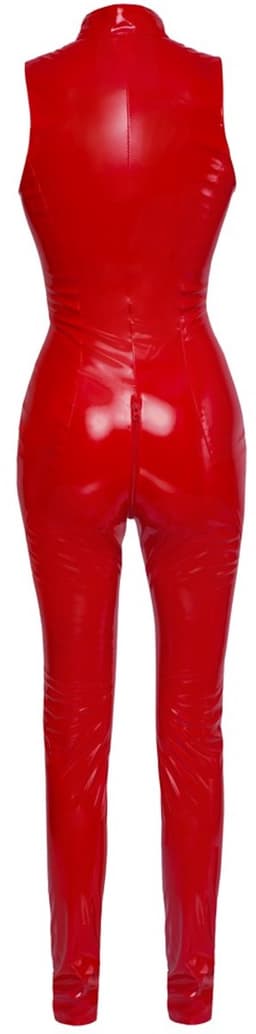 Vinyl Jumpsuit Rood S — thumbnail 5