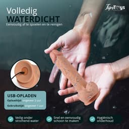 TipsToys® Stotende Dildo met Zuignap - Realistische Vibrator met Balzak - 20 standen met Thrusting - Levensechte Grote - 4.3⌀ cm Prostaat & G Spot Stimulator - Seksspeeltjes Mannen, Vrouwen & Beginners - Anaal Sex Toys — thumbnail 3