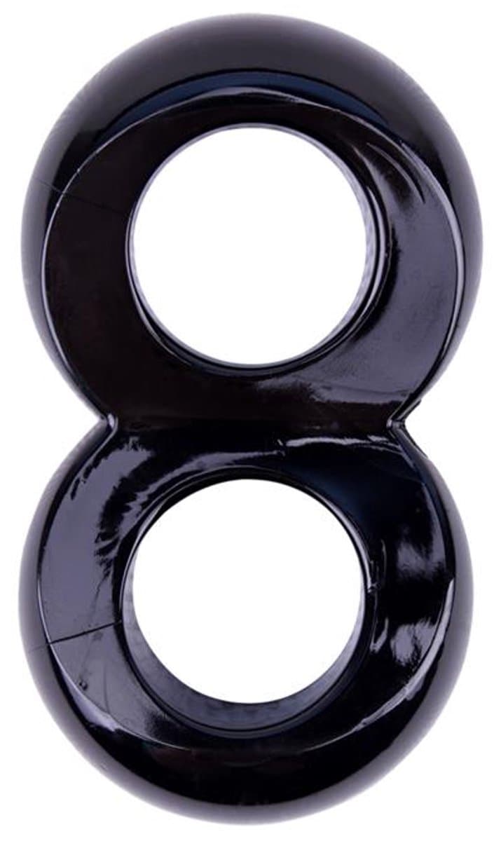 GK Power - Duo Cock 8 Ball - Dubbel Cock- en Scrotum Ring - Zwart — afbeelding 1