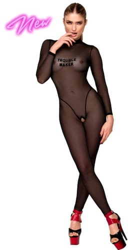Noir Handmade - Troublemaker Catsuit - M - Zwart — thumbnail 1