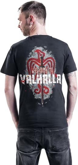 Vikings Welkom in Valhalla T-shirt - Zwart Katoen Fan Merchandise — thumbnail 3