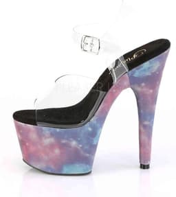 Pleaser - ADORE-708REFL Sandaal met enkelband, Paaldans schoenen - Paaldans schoenen - 35 Shoes - Zwart/Paars — thumbnail 3