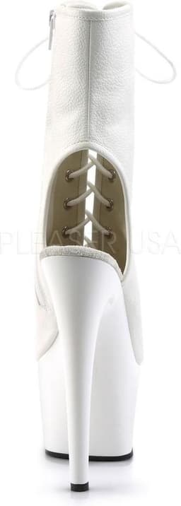Adore-1016 plateau peeptoe enkellaars met open hiel en stiletto hak mat wit - (EU 36 = US 6) - Pleaser — thumbnail 5