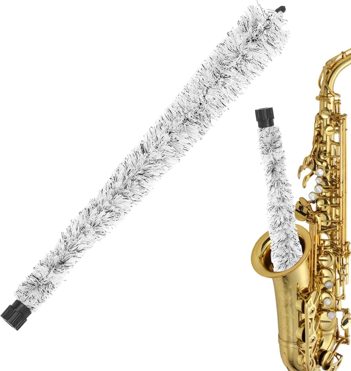 Saxofoon Reiniger - Altviool Borstel - Instrument Onderhoud - Super Absorberend - 50 cm - Grijs — afbeelding 1