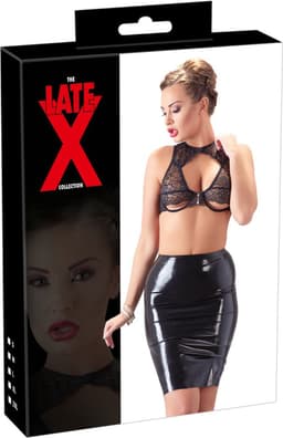 LateX – Latex Rok Wetlook en Extreem Spannend voor Feesten Taille Hoog en Knie Lang– Maat XL – Zwart — thumbnail 5
