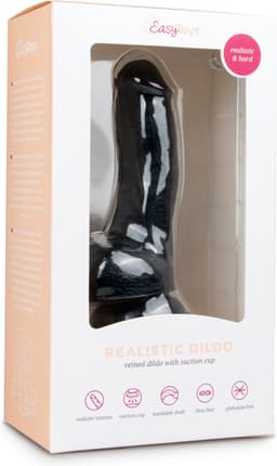 EasyToys - Realistische Dildo met Zuignap - 15 cm - Dildo's - Sex Toys voor Vrouwen en Mannen - Dildo Mannen Anaal - Zwart — thumbnail 2