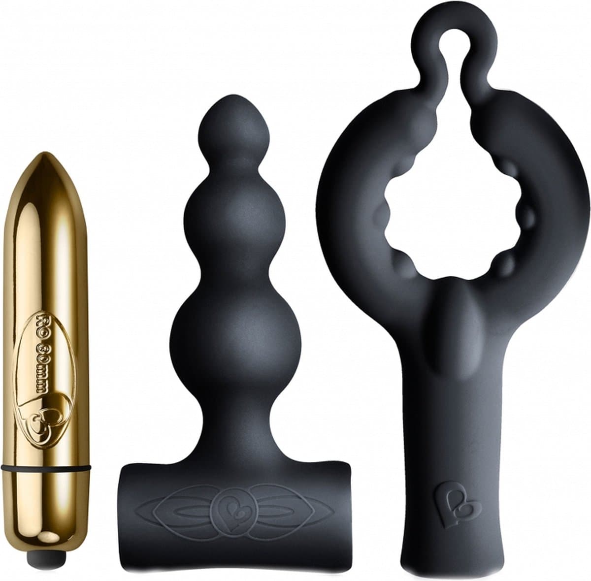 Rocks Off - Be Mine - Vibrator Cadeau Set - Bullet Vibrator met twee opzetstukken — afbeelding 1