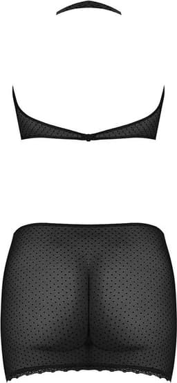 Magic Silk Polka Dot Mesh Halter & Rok Set - M black L/X — thumbnail 3