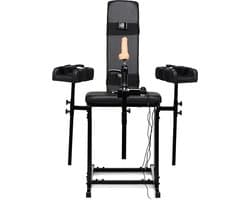 XR Brands MS Obedience Chair met Sex Machine seksmeubel - Zwart
