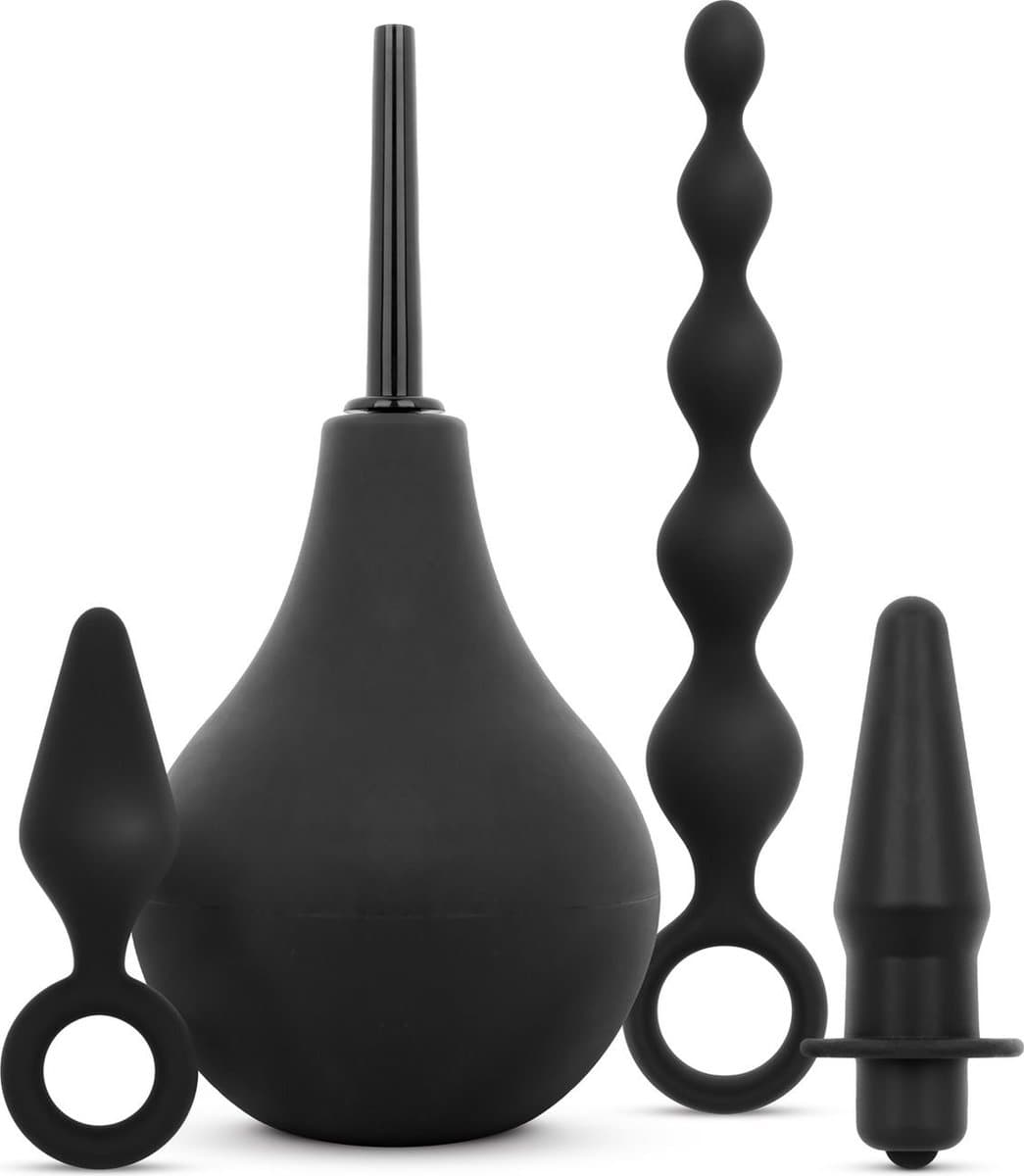 Anale Plug en Douche Set - Zwart — afbeelding 1