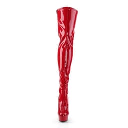 EU 38 = US 8 | DELIGHT-3063 | 6 Heel, 1 3/4 PF Back Lace Thigh Boot, Side Zip — thumbnail 2