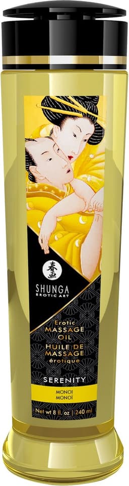 Shunga - Massageolie - Serenity Monoi (Hawaiaanse Tiarebloem) - 240 ml — thumbnail 4