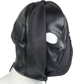 Banoch | Masker Close Up | zwart imitatie leer | Bondage — thumbnail 3