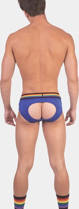 Barcode Berlin Backless Brief Pride Royal - MAAT L - Erotisch Heren Ondergoed - Slip voor Man - Sexy mannen Slip — thumbnail 3