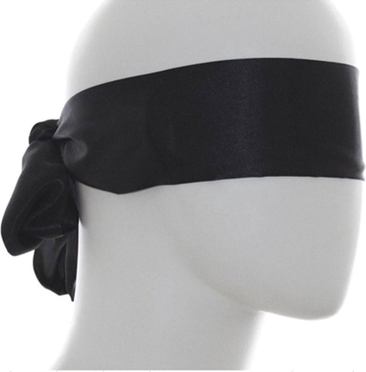 CHPN - Blinddoek - Satijnen blinddoek - Bondage - 150/7,5CM - Satijn - Bdsm - Plagen - Stout - Boeien - Vastbinden - Zwart - Chique blind doek — afbeelding 1