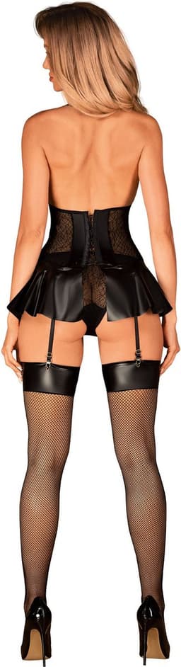 Sexy zwarte kousen L/XL Wetlook rand — thumbnail 5