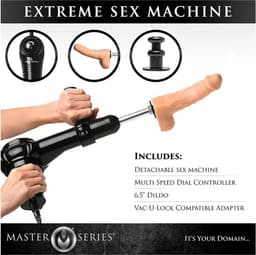 XR Brands MS Obedience Chair met Sex Machine seksmeubel - Zwart — thumbnail 3