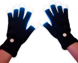 LED Handschoenen - Kleurrijke Wanten - Feestelijke Verlichting - 7 Kleuren Instelbaar - Volwassen Formaat - Meerkleurig — thumbnail 1
