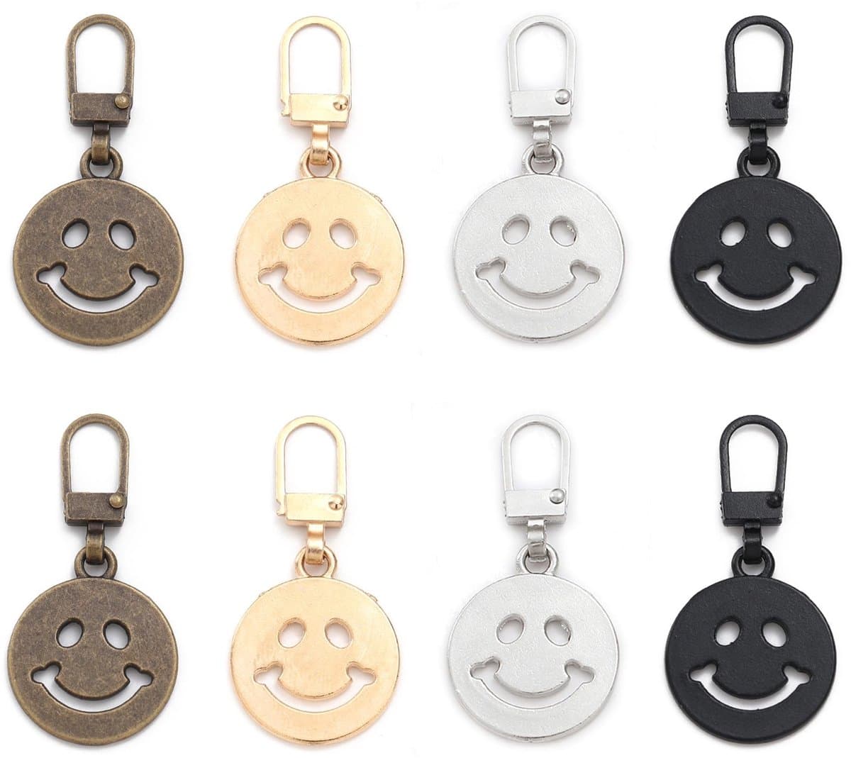 Dailygoods - Cosensi - Set van 8 Afneembare Ritssluitingschuivers met Smiley-gezicht — afbeelding 1