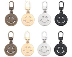 Dailygoods - Cosensi - Set van 8 Afneembare Ritssluitingschuivers met Smiley-gezicht