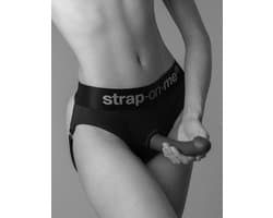 Strap-On-Me - Heroine - Comfortabel Strap-on Voorbinddildo Harnas Van Microfiber - Zwart 2XL