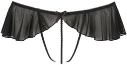Cottelli Collection –  Open String met Ruches en Parelketting door Kruis – Maat L – Zwart — thumbnail 2