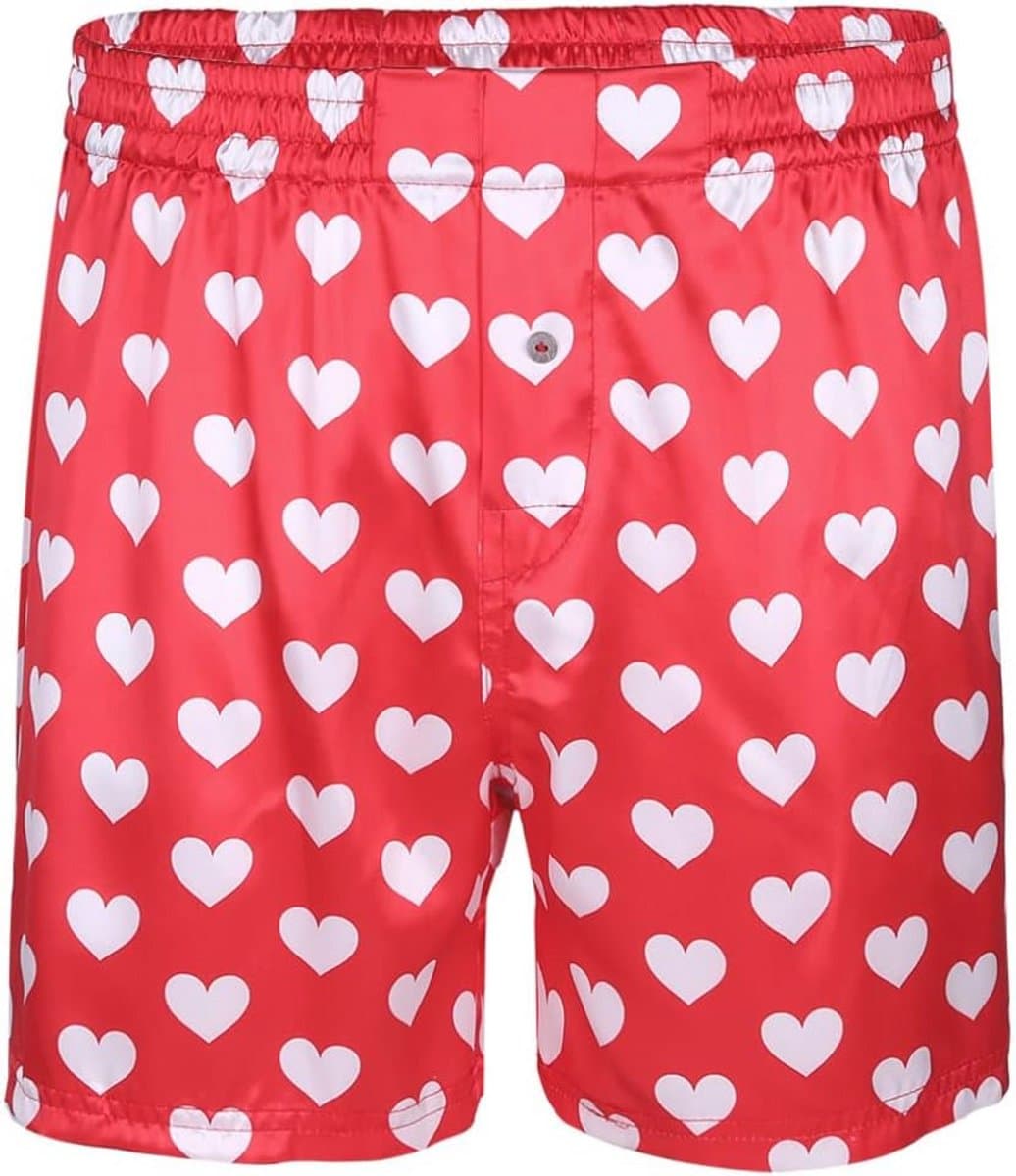 Satijnen boxershorts voor heren met rendiergewei-patroon – Sexy kerstondergoed in M-XXL — afbeelding 1