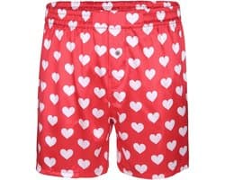 Satijnen boxershorts voor heren met rendiergewei-patroon – Sexy kerstondergoed in M-XXL