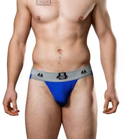 MM Sports Original Edition Swimmer/Jogger Jockstrap 2 inch Blue - MAAT L - Heren Ondergoed - Jockstrap voor Man - Mannen Jock — thumbnail 2