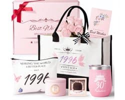 Verjaardag Cadeau Set - Unieke Geschenken Vrouwen - Verras Dichtbij - Echte Rozen Geurkaars - 20x20x26 cm - Roze