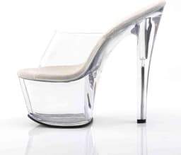 Pleaser - SKY-301 Muiltjes - Paaldans schoenen - 37 Shoes - Transparant/Zilverkleurig — thumbnail 3