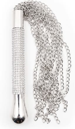 Smart Moves - Kettingen Flogger - Handvat Strass Steentjes - 44 cm - Zilver — thumbnail 1
