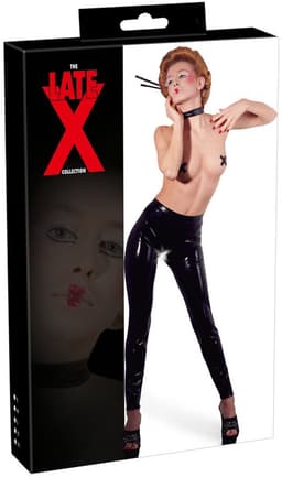LateX – Latex Legging met Strakke Pasvorm en Open Kruis Gemakkelijk te Combineren met Fetish Accessoire Maat XL - Zwart — thumbnail 5