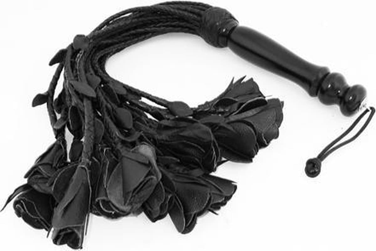Mister B - Flogger - Zweep Met Rozen - Zwart — afbeelding 1