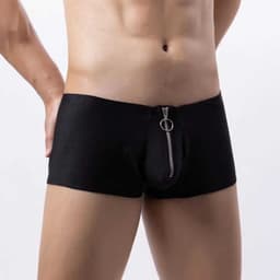 Heren Boxershort Zwart – Sexy Ondergoed Met Rits – Strakke Pasvorm — thumbnail 5