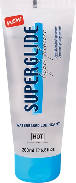 HOT Superglide Natural - Glijmiddel Op Waterbasis in Handige Tube - 200ml — thumbnail 1