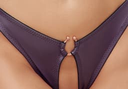 Cottelli Collection Open Lingerie in Erotisch Wetlook Stijl - Open Kruis Lingerie - Extra Comfortabele Fit - Maat XL — thumbnail 2