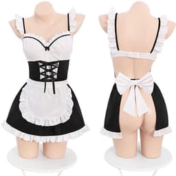 Dames verkleedkleding - sexy schoonmaakster - 3-delig - maid - cleaning - rollenspel - uniform - verkleden - cosplay - carnaval - outfit - kostuum - party - dress up - carnavalskleding - verkleedkleren - volwassenen - verkleedkledij - verkleedfeest — thumbnail 3