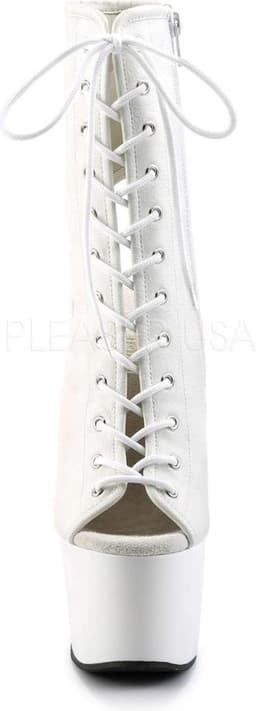 Adore-1016 plateau peeptoe enkellaars met open hiel en stiletto hak mat wit - (EU 36 = US 6) - Pleaser — thumbnail 3