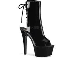 EU 41,5 = US 11 | ASPIRE-1018 | 6 Heel, 2 1/4 PF Open Toe/Heel Ankle Boot, Side Zip