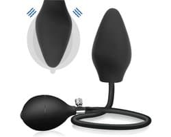 Opblaasbare butt plug - Opblaasbaar - Inflatable - Max 10cm dik - Zacht en flexibel BPA vrij - BDSM set - Zwart - Jespro