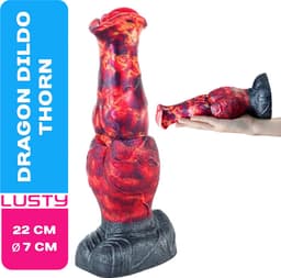 Lusty Dragon Dildo Thorn - 22 x 7 cm - Gemaakt van siliconen - Monster Dildo - Fantasy Dildo - Grote Anaal Dildo - Met Zuignap - Buigzaam Materiaal - XL Dildo - Seksspeeltje - Sex Toy — thumbnail 1
