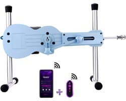 Pro Mini Seksmachine Smart App met dildo en afstandsbediening Blauw