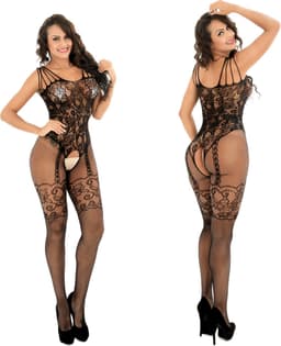 Body Pleasure TL15 Black Super Uitdagende Bodystocking – One Size – Cadeaubox — thumbnail 3
