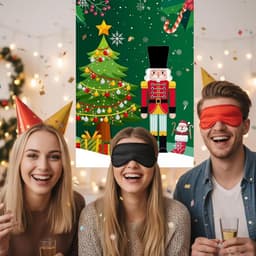 Kerstspelletjes - Feestspel Familie - Kerstfeest Activiteit - Interactief Blinddoek - 51x28 cm — thumbnail 3